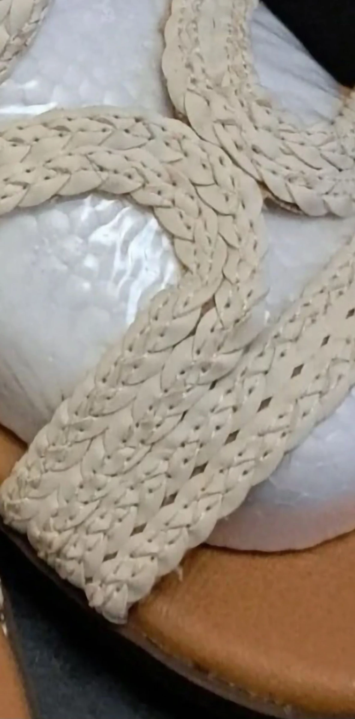 Braided Straw Raffia Sandals Pearl Beige • Size 37 • Boho Summer Must-Have – photo 5
